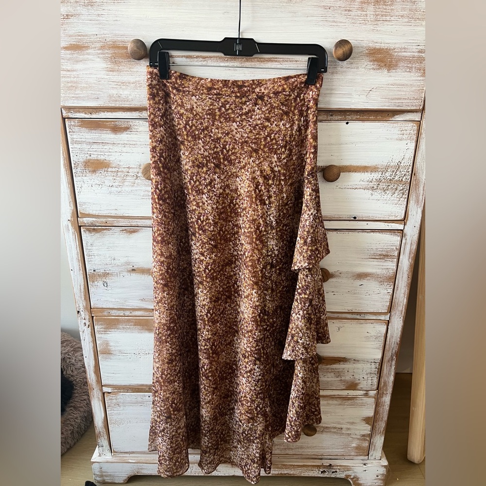 All Saints asymmetrical skirt with ruffle